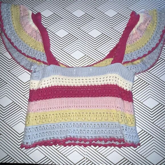 Sincerely Jules Crocheted Crop Top Women’s Size XS Mermaidcore Festival - Picture 8 of 8